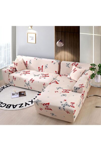 ANATOLIATEKSTILE Elastic Corner Sofa Cover M+L, L(180*230)+M(145*200) with el...