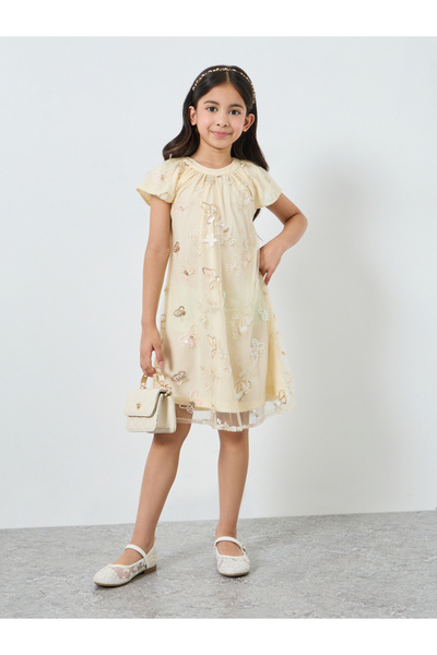Styli Girls White Butterfly A-Line Dress