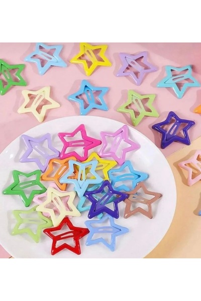 Store 20 Adet Karışık Renkli Yıldız Çıtçıt Toka