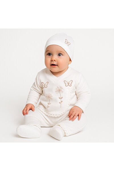 kizu Set nou-născut pentru fete 0-3 luni – 5 piese cu fluturi și flori