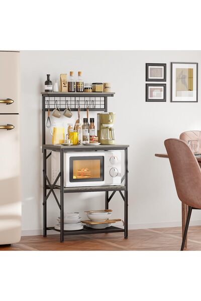 Yanara 4-Tier Kitchen Baker's Rack with Hutch, Microwave Stand & Coffee Bar w...