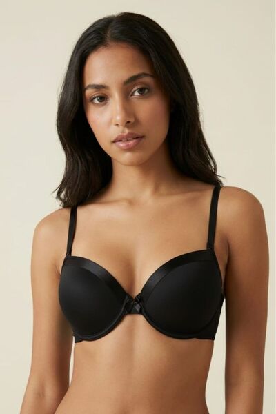 Manken Women's Satin Detailed Padded Underwire Bra - Everyday Bra with Remova...