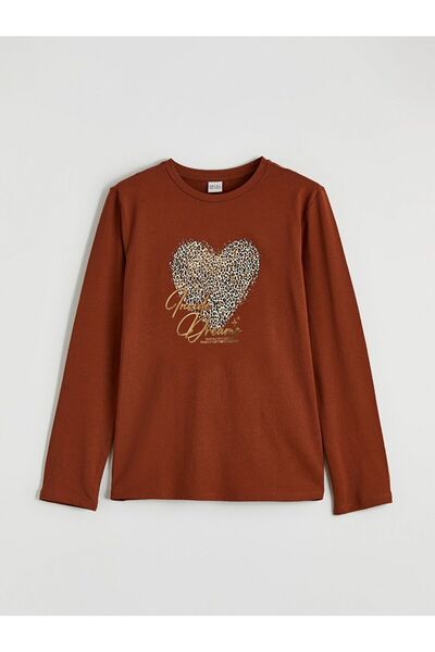 LC Waikiki LCW Kids okrugla kragna Štampano Majica za devojčice