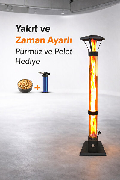 Tezel Ticaret YAKIT VE ZAMAN AYARLI Füze Pelet Sobası Tekerli 170 Cm, Pürmüz ...