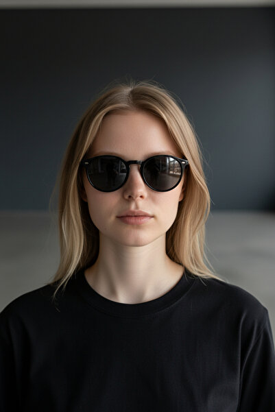 De Valentini Round Model Bone Unisex Sunglasses