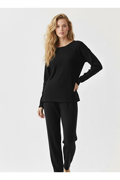 FİT WOMEN PAMUKLU UZUN KOLLU DÜZ MODEL PİJAMA TAKIMI 4453