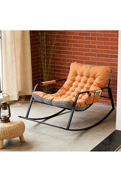 Mtanvxay Double Rocking Lazy Chair Houndstooth Padded Sofa Bed Storage Bag fo...