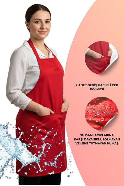 homytextiles Mutfak Önlüğü, Suya Dayanıklı | Şef, Barista Önlüğü | 2 Geniş Ce...