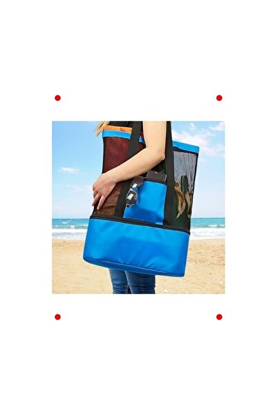 baffhome Plaj Çantası Piknik Çanta Serin Tutucu Fileli Kadın Deniz Çantaları ...