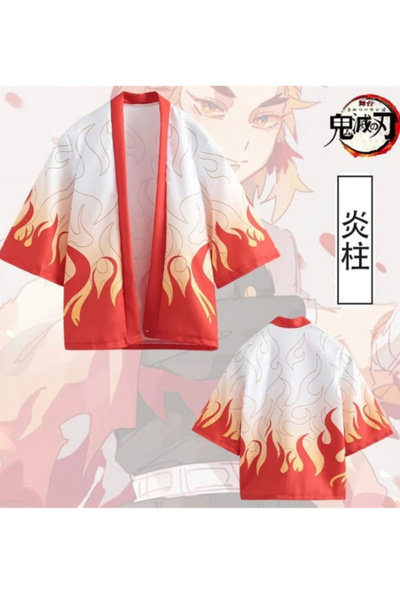 Köstebek Anime Demon Slayer Kyojuro Rengoku Unisex Kimono