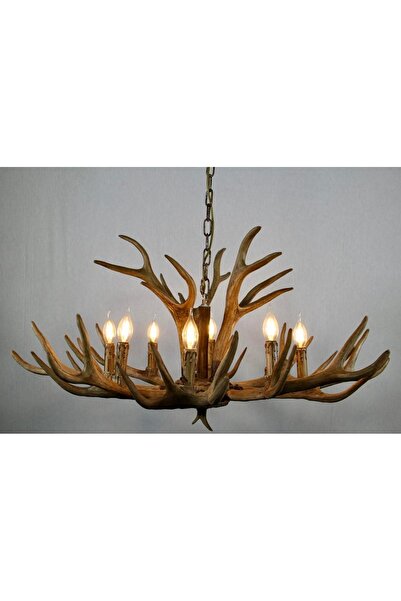 ATIK Doğal Geyik Boynuzu Avize – Rustik & Şık Tasarım 8’li