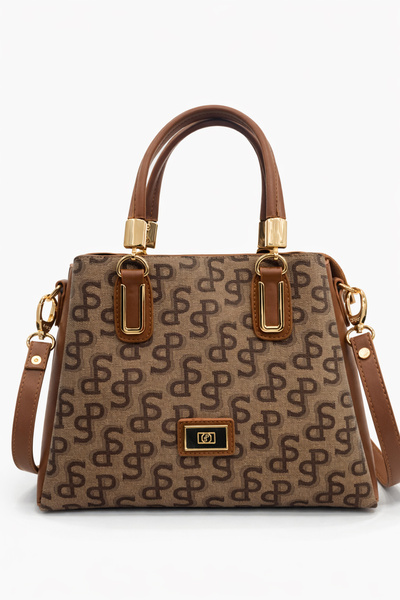 louisiana polo Geantă de damă Silver Polo cu model monogram Nut A.Taba 1082