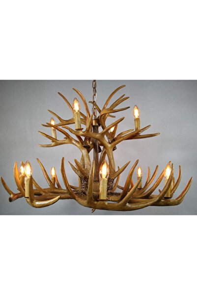 ATIK Rustik Geyik Boynuzu Avize – Doğal ve Şık Tasarım 12’li