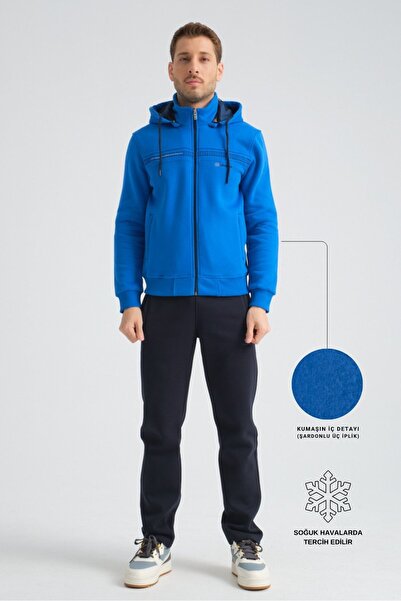 Shooter Sportswear Sax Premium Winter Men's Tracksuit Set Regular Hooded