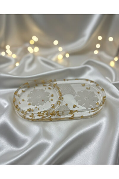 Lumine Glow Atelier El Yapımı Dantel & Altın Varaklı Reçine Sunumluk