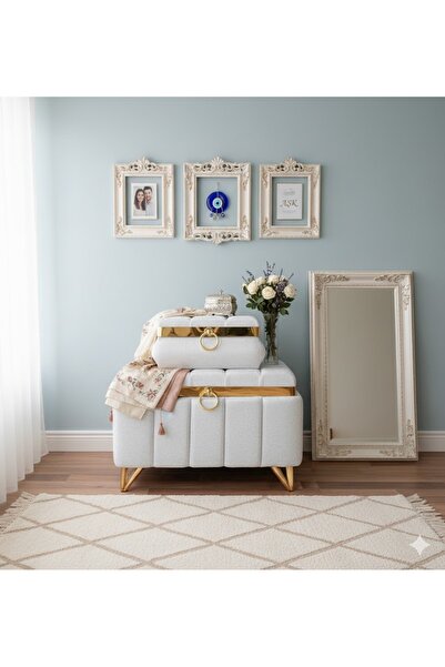 Duru Çeyiz Sandıkları Gold Seritli Gelin Bohça Sandığı