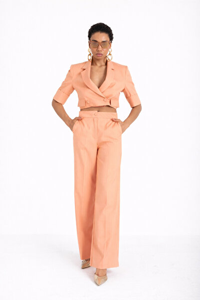 codemark Women's Striped Short Jacket and Trousers Set