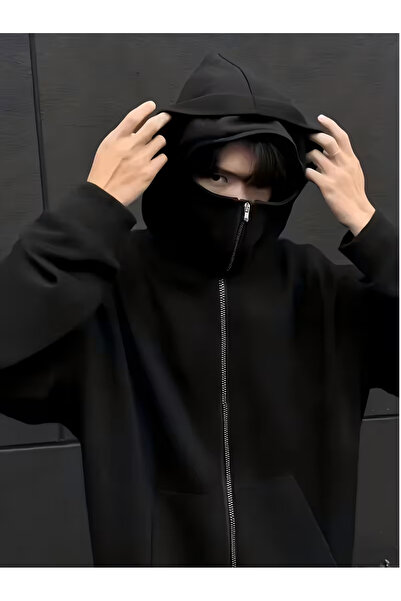 Flaubert Hanorac unisex cu fermoar, cu mască de zăpadă, stil Ninja, cardigan ...