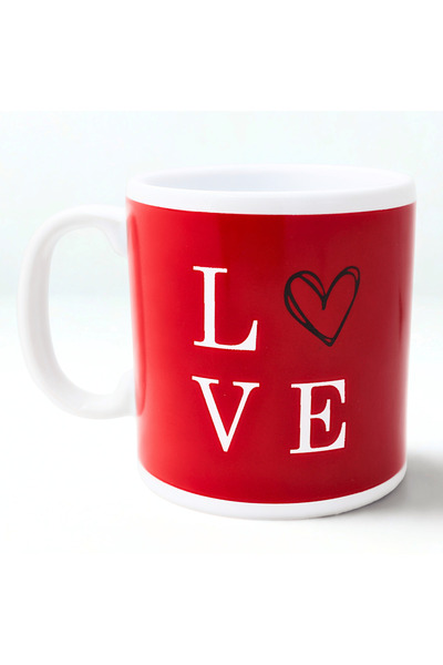 EVİMİA Sevgililer Günü Temalı Seramik Kupa Bardak