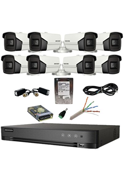 Hikvision Kit de supraveghere 8 camere 4 în 1 8 megapixeli obiectiv IR 80m DV...