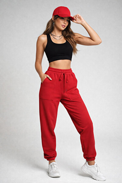 Rich Жіночі бордові штани з еластичним поясом