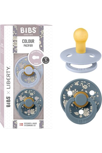 Bibs عبوة من قطعتين من قماش كابيل لاتكس من ليبرتي، لون أزرق ترابي مختلط، مقاس 1