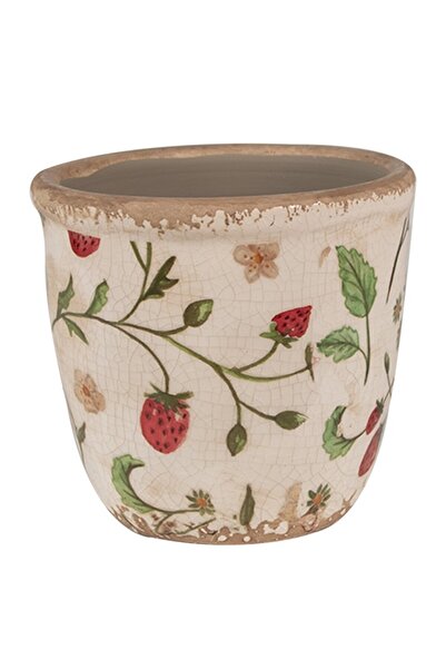 DecoDepot Ghiveci ceramic, model căpșuni, 11x10 cm