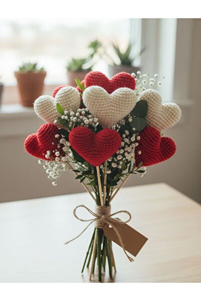 elizi dünyası El emeği Amigurumi Kalpten Aşk Buketi