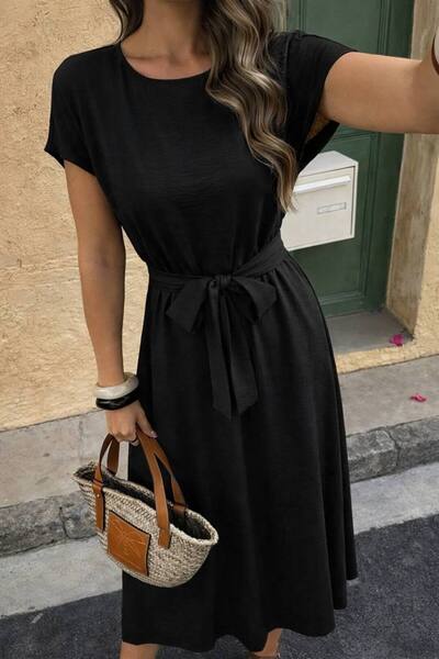 ÇEÇİM Γυναικείο Βασικό Μίντι Φόρεμα με Ζώνη ZYN-58878