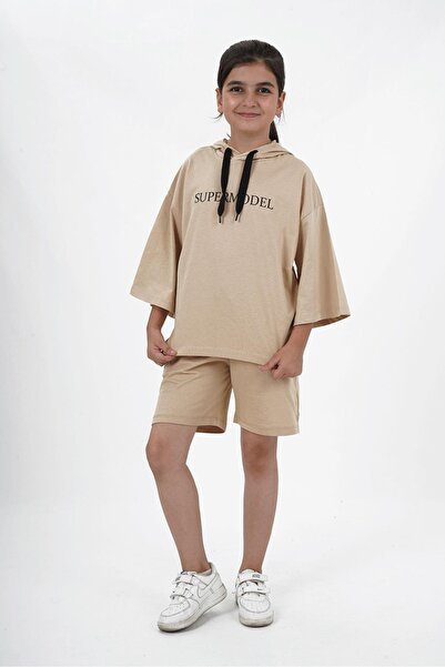 HayKids Κοριτσίστικο Σετ oversized Στυλ με δύο κλωστές υφάσματος με κουκούλα ...
