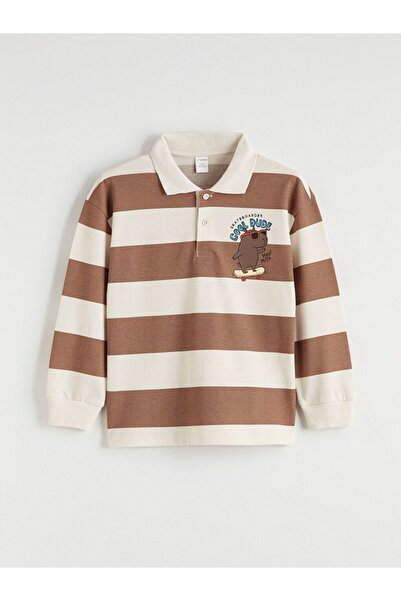 LC Waikiki LCW dečija polo majica Prugasto Štampano za dečake