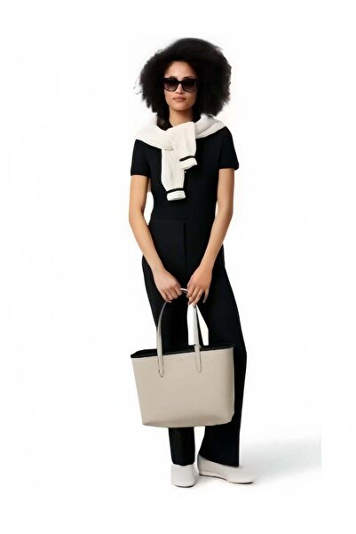 Genetech Women's Double sided Two tone Large Capacity Handbag Black/White