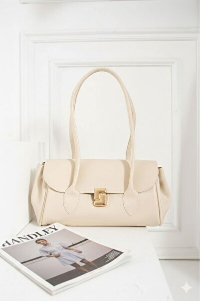 Handley حقيبة كتف فاخرة بتفاصيل قفل أنيقة