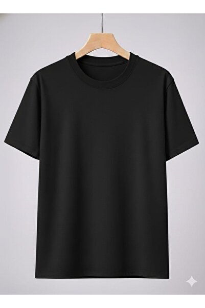 bb butik basic Unisex Ανδρικό - Γυναικείο Βασικό Βαμβακερό Μπλουζάκι με Υφή Τ...