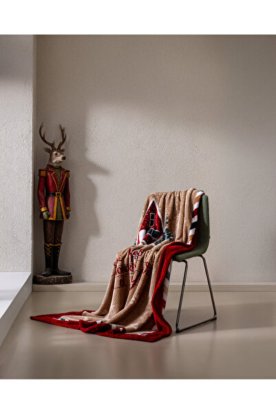 Madame Coco Drapel Welsoft Printed Tv Blanket - Beige/Red