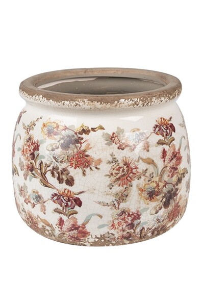 DecoDepot Ghiveci ceramic, model floral, 16x13 cm