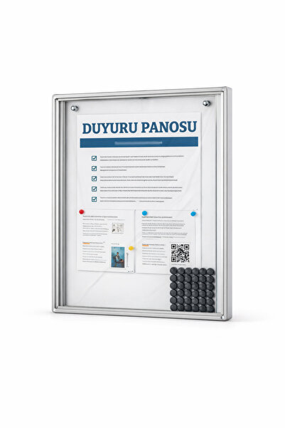 eraypaper Profesyonel Manyetik Çerçeveli Kurumsal Duyuru Panosu 74x100 cm