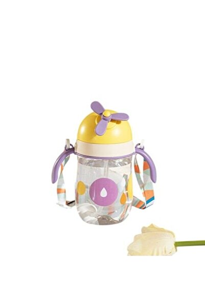 Mixbo Mixbo Children's Straw Cup, with Propeller and Handle, Purple, Plastic,...