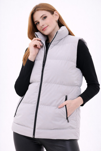 freemen Vestă de damă Nova Fabric, cu guler înalt, căptușită, rezistentă la a...