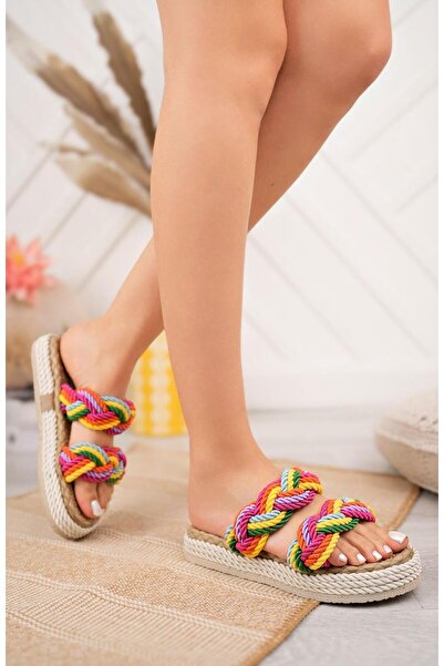 HaniStep Ekru Görgülü Terlik