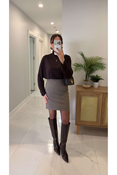 BİRCANÇİL Tosla Mink Short Skirt