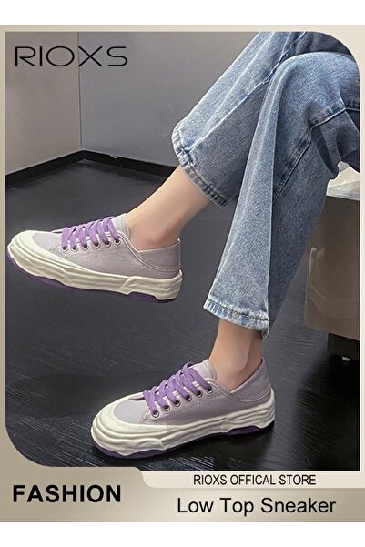 RIOXS Women's Low Top Sneaker, Classic Canvas Lace-up Sneakers, Comfortable S...