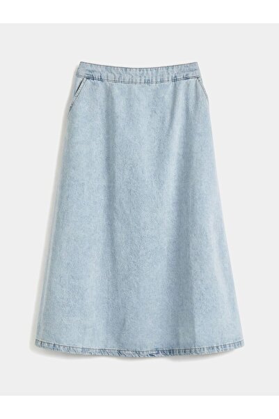 LC Waikiki LCW Kids Girl's Jeans Skirt with Elastic Waist