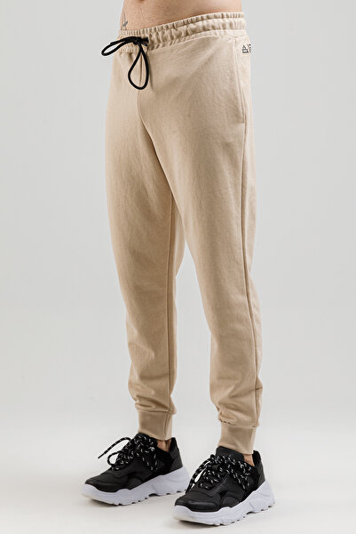 Airlife Sportswear Men's Lightweight Slim and Ribbed Cuffed Sweatpants Beige