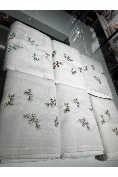 VELLON HOME BRLNT. منشفة مطرزة 6 قطع مقاس 50 × 90