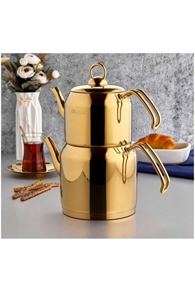 ÖZLİFE Hüma Çaydanlık Takımı Aile Boy Titanyum 138