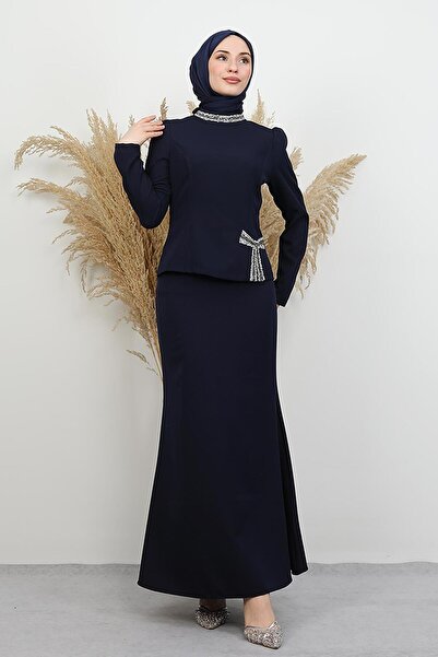 GİYZAMİLA Jessica Taşlı Takım Lacivert