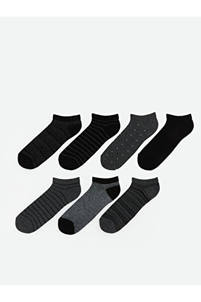 LC Waikiki Rmz Gi̇yi̇m Farkiyla Embroidered Men's Bootie Socks 7-Pack