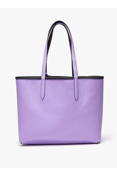 Genetech Women's Double sided Two tone Large Capacity Handbag Black and Purple