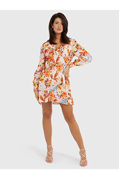 Guess Floral Print Wrap Dress –